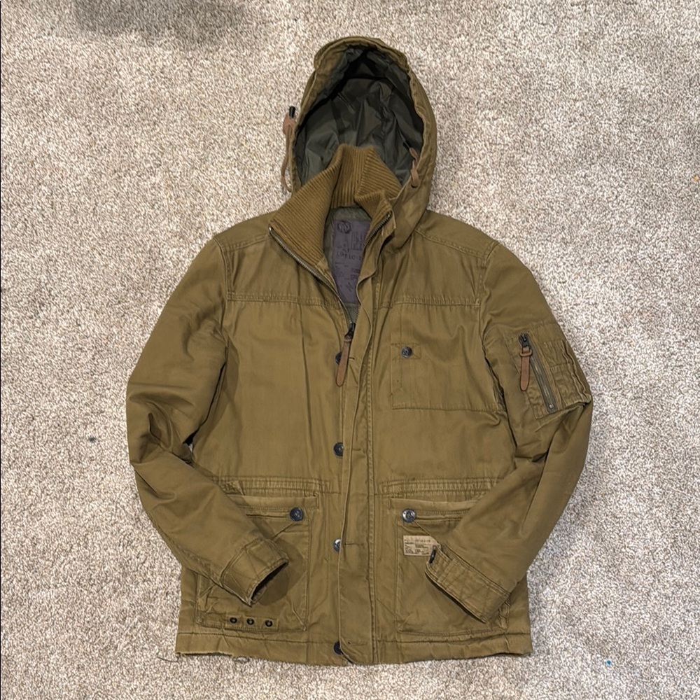 Men's Olive Hooded Jacket